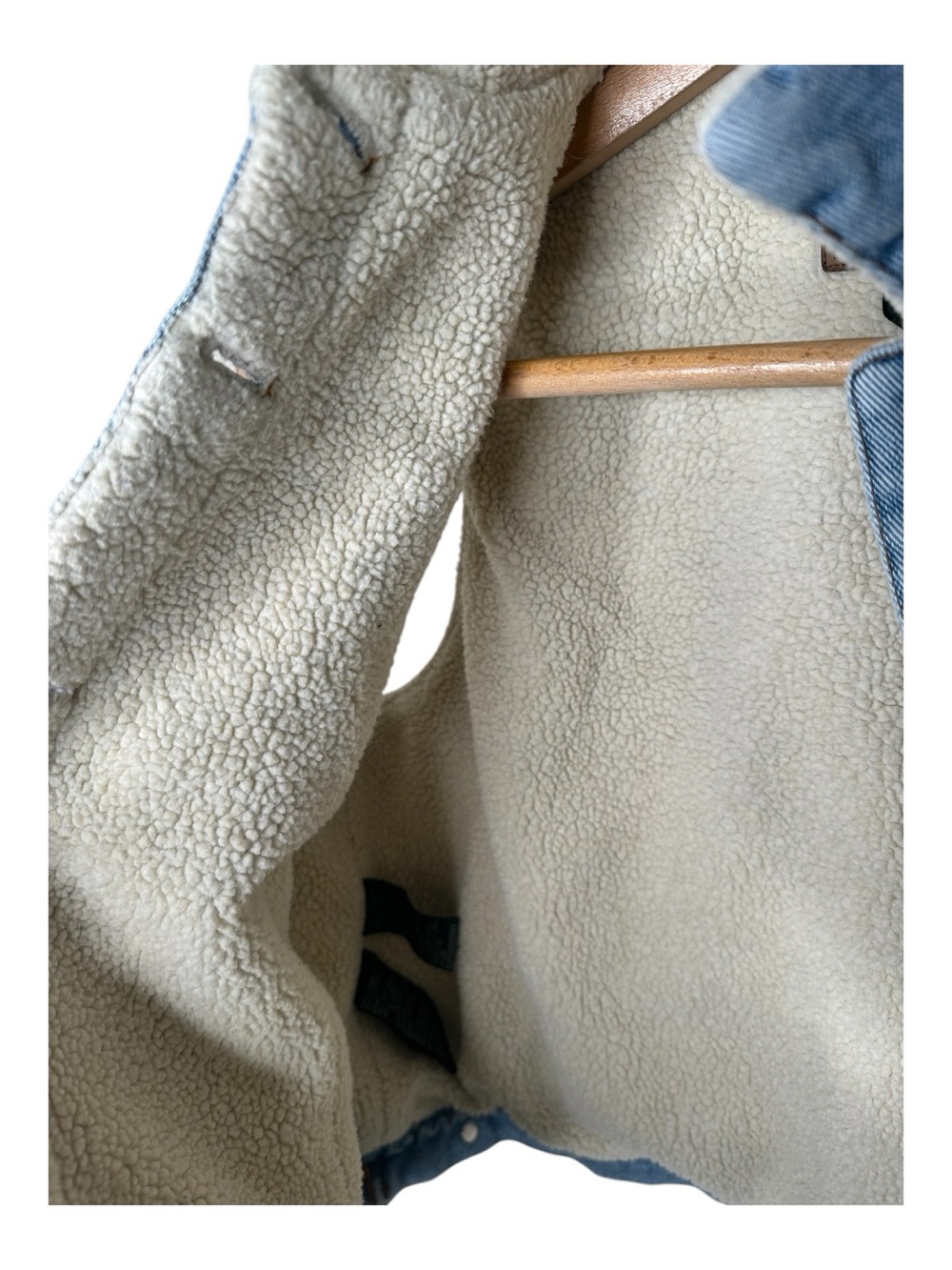 Vintage Lauren Ralph Lauren Blue Denim Vest Sherpa Lined Size 1X Western Preppy - Picture 5 of 14